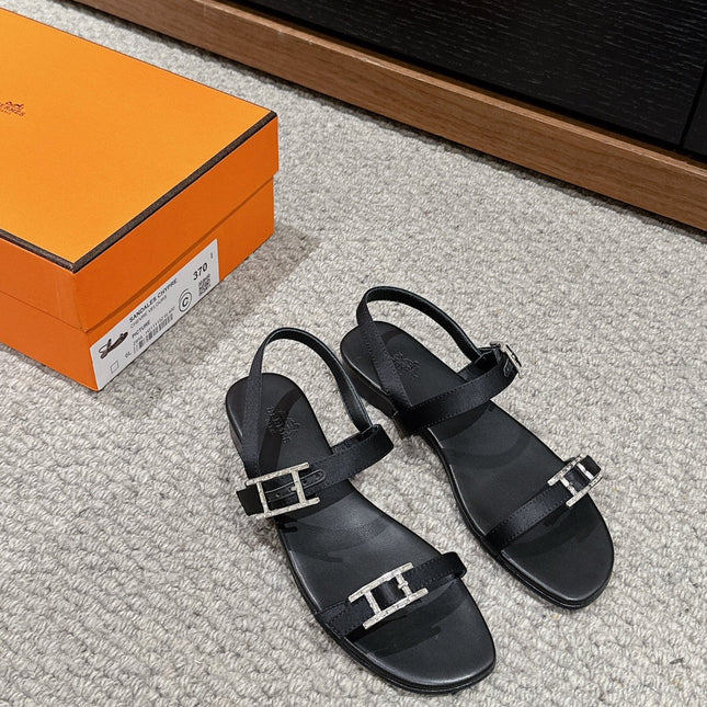BUCKLE SANDAL BLACK CALFSKIN