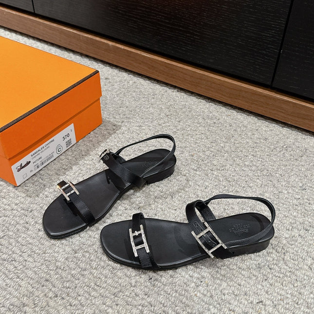 BUCKLE SANDAL BLACK CALFSKIN