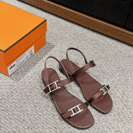 BUCKLE SANDAL CHOCOLATE CALFSKIN