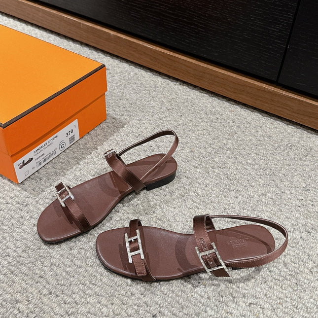 BUCKLE SANDAL CHOCOLATE CALFSKIN