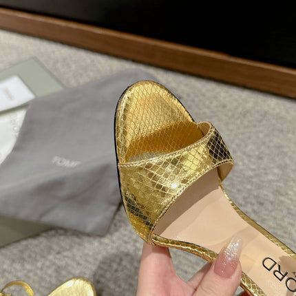 HIGH HEEL 10 CM SANDAL IN GOLD CALFSKIN 684363
