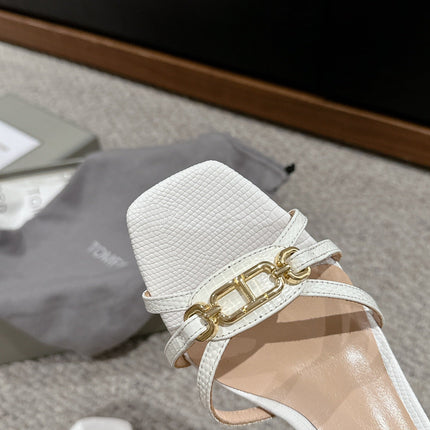 WHITNEY HIGH 6 CM MULE IN WHITE CROCODILE LEATHER