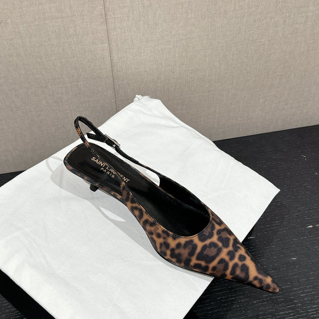 SL CHERISH LEOPARD SLINGBACK AMBER CANVAS
