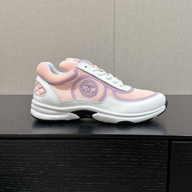 CLASSIC TRAINER IN LIGHT PINK MIX WHITE FABRIC