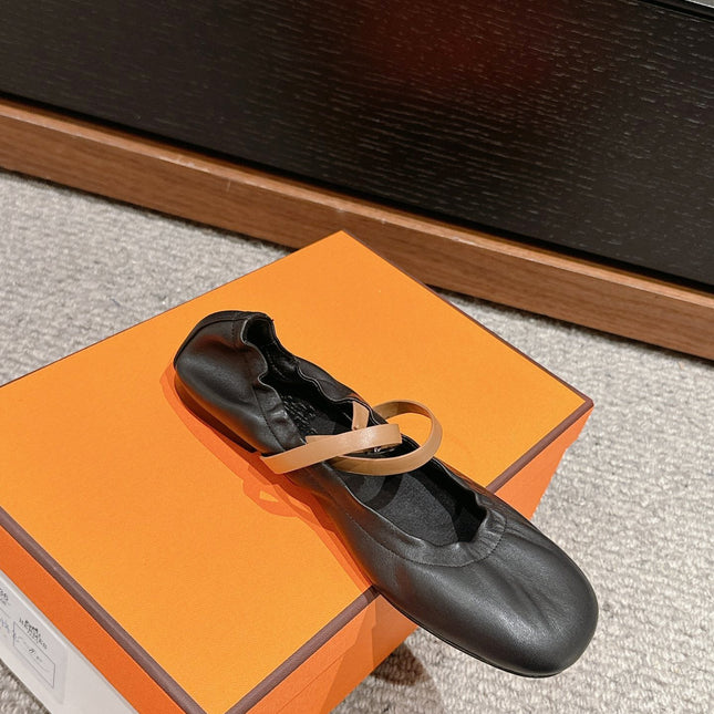 BALLERINA BALLET FLAT BLACK LAMBSKIN