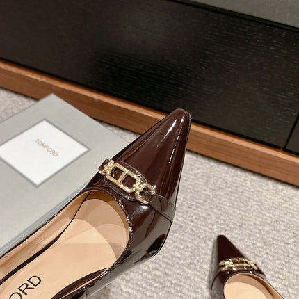 ROMAN HIGH-HEEL 10 CM IN PECAN BROWN CALFSKIN