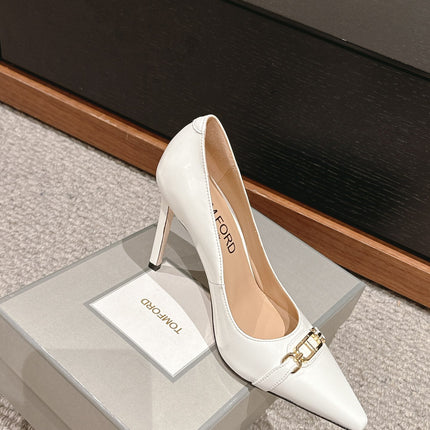 ROMAN HIGH-HEEL 10 CM IN WHITE CALFSKIN
