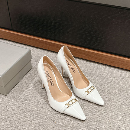 ROMAN HIGH-HEEL 10 CM IN WHITE CALFSKIN