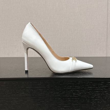 ROMAN HIGH-HEEL 10 CM IN WHITE CALFSKIN