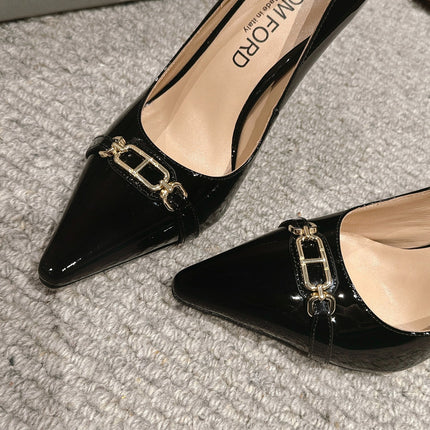 ROMAN HIGH-HEEL 10 CM IN BLACK CALFSKIN