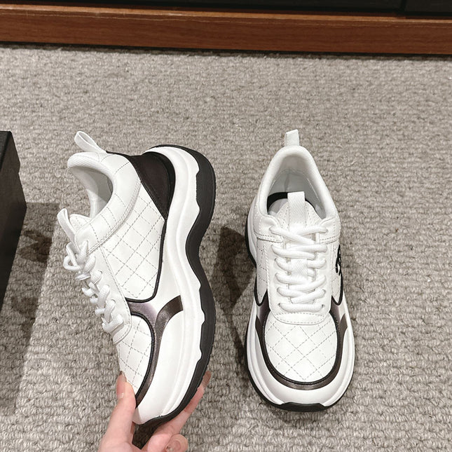 CC CLASSIC SNEAKER IN WHITE MIX BLACK LAMBSKIN