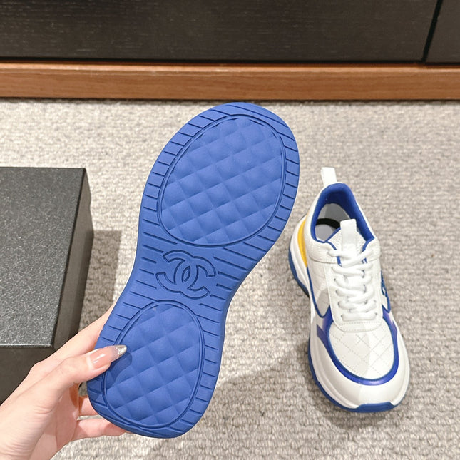 CC CLASSIC SNEAKER IN WHITE MIX COBALT BLUE LAMBSKIN