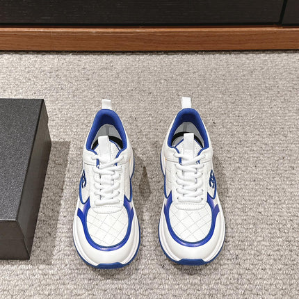 CC CLASSIC SNEAKER IN WHITE MIX COBALT BLUE LAMBSKIN