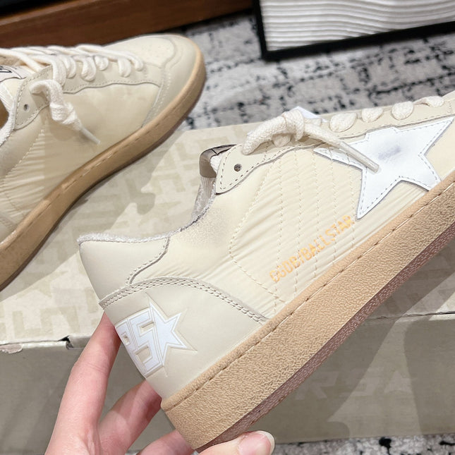 BALL STAR SNEAKERS BEIGE CALFSKIN WITH WHITE STAR