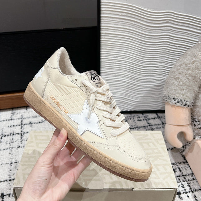 BALL STAR SNEAKERS BEIGE CALFSKIN WITH WHITE STAR