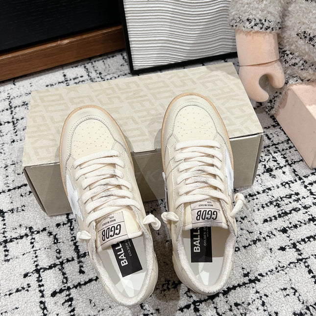 BALL STAR SNEAKERS BEIGE CALFSKIN WITH WHITE STAR