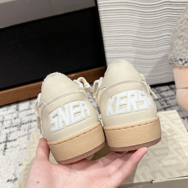 BALL STAR SNEAKERS BEIGE CALFSKIN WITH WHITE STAR