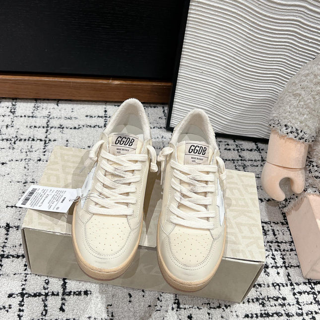BALL STAR SNEAKERS BEIGE CALFSKIN WITH WHITE STAR