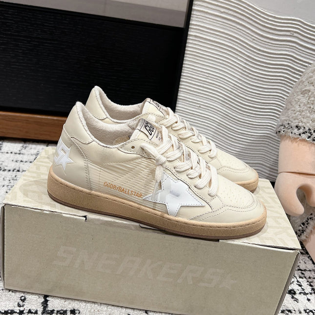 BALL STAR SNEAKERS BEIGE CALFSKIN WITH WHITE STAR