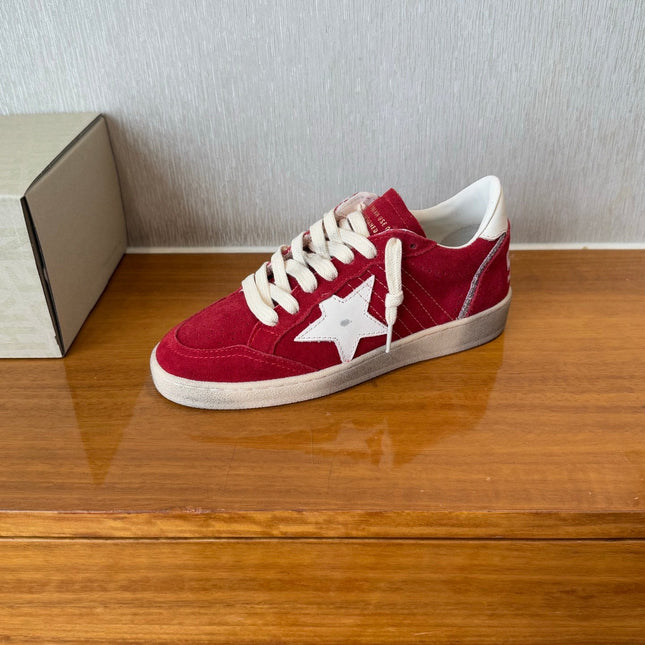 BALL STAR SNEAKERS WHITE STAR IN RED SUEDE AND CALFSKIN