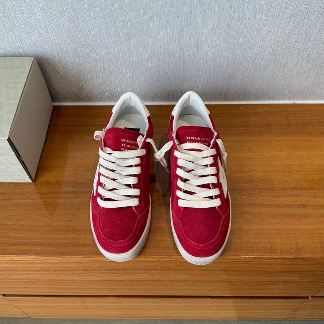 BALL STAR SNEAKERS WHITE STAR IN RED SUEDE AND CALFSKIN