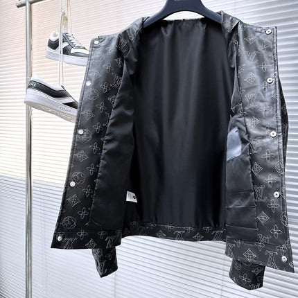 LV SHIRT JACKET IN BLACK MONOGRAM EMBROIDERED CALFSKIN 239119