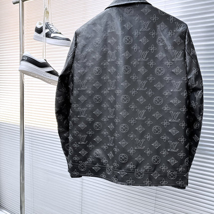 LV SHIRT JACKET IN BLACK MONOGRAM EMBROIDERED CALFSKIN 239119