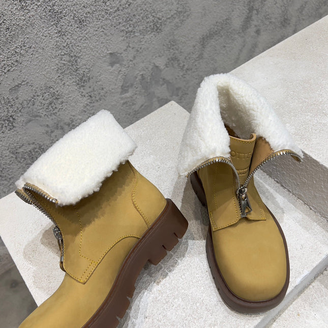 BOTTINE HADDOCK BOOTS IN CITRINE YELLOW SUEDE