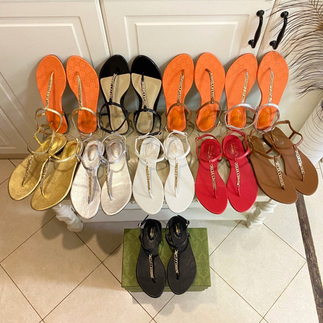 GG SIGNORINA THONG SANDALS IN BLACK MIX BEIGE SHEEPSKIN