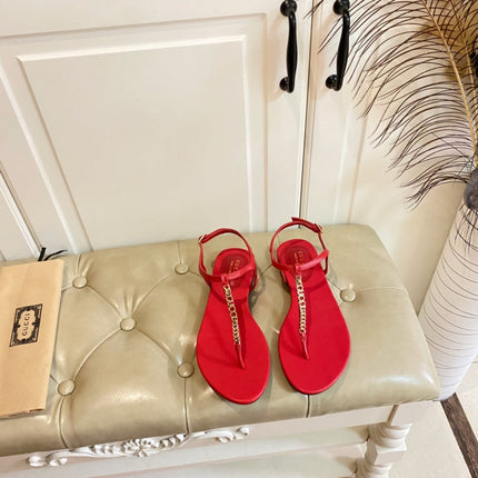 GG SIGNORINA THONG SANDALS IN RED SHEEPSKIN