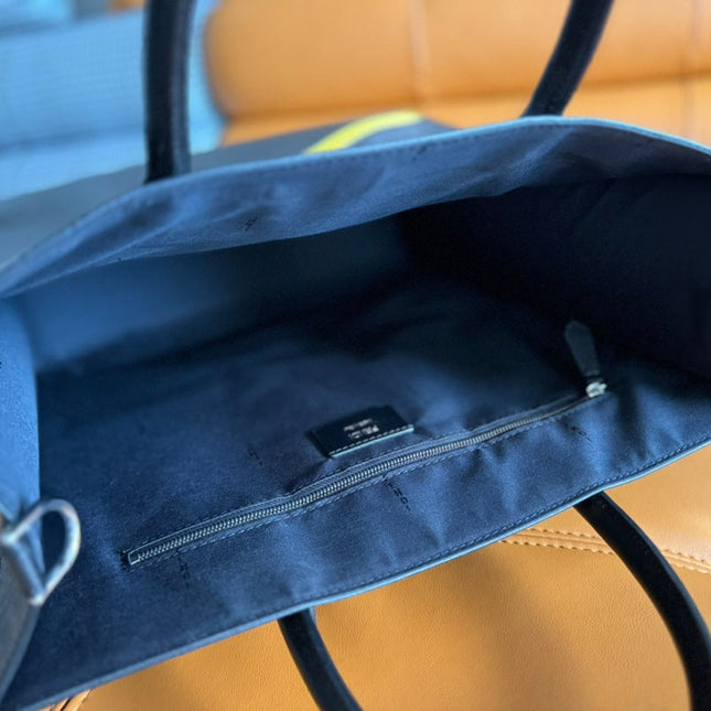 FENDI 38 BAG FF MONOGRAM FF BLACK CALFSKIN WITH STRAP