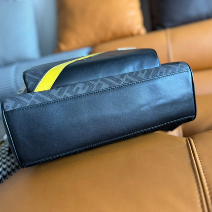 FENDI 44 MINI BACKPACK IN BLACK MONOGRAM JACQUARD FABRIC AND CALFSKIN