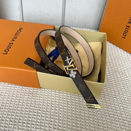 LV GRAM 20 MM REVERSIBLE BELT MONOGRAM BROWN CALFSKIN GOLD HARDWARE
