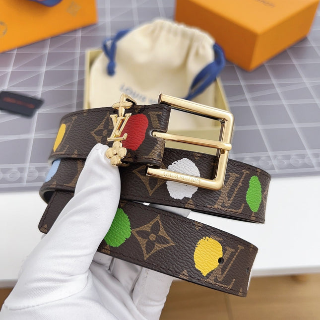 LV BLOOM 30 MM IN COLORFUL MONOGRAM CALFSKIN GOLD HARDWARE