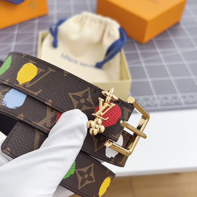 LV BLOOM 30 MM IN COLORFUL MONOGRAM CALFSKIN GOLD HARDWARE