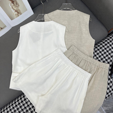 PRADA LINEN BLAZER AND SHORTS SET 243903