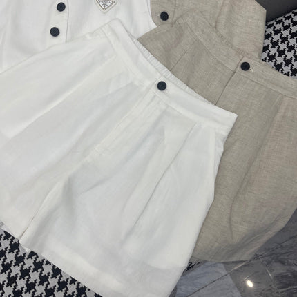 PRADA LINEN BLAZER AND SHORTS SET 243903