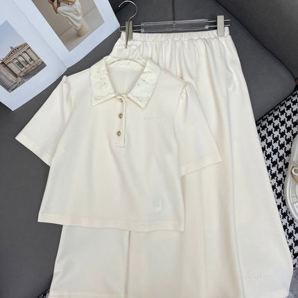 ELEGANT SET – TOP WITH FLOWY A-LINE SKIRT