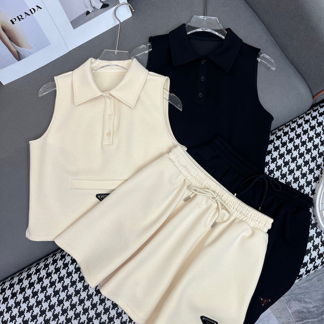 MATCHING SET WITH SLEEVELESS TOP AND SHORT SKIRT