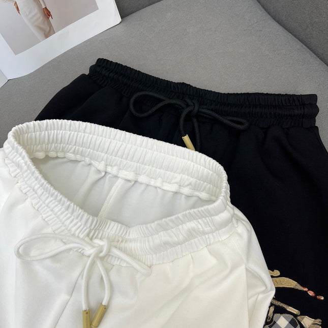 COTTON SHORTS WITH SIGNATURE EMBROIDERY