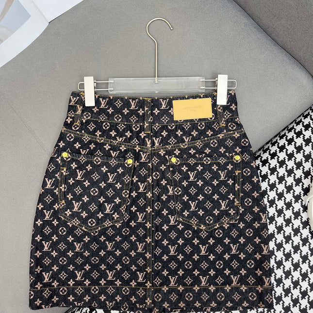 LV NEW STYLE DENIM SKIRT WITH FRONT CENTER ZIPPER 269062