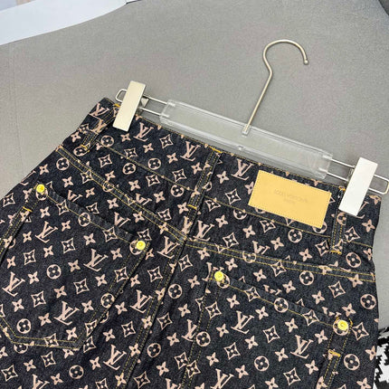 LV NEW STYLE DENIM SKIRT WITH FRONT CENTER ZIPPER 269062
