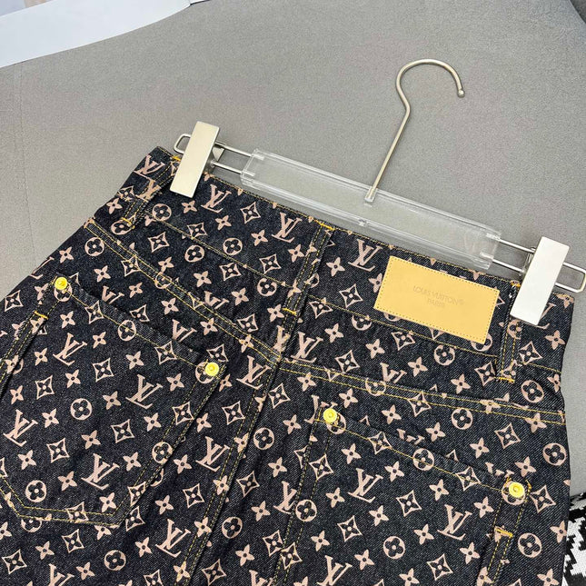 LV NEW STYLE DENIM SKIRT WITH FRONT CENTER ZIPPER 269062