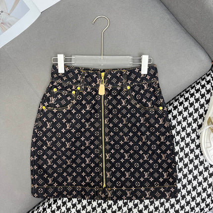 LV NEW STYLE DENIM SKIRT WITH FRONT CENTER ZIPPER 269062