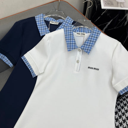 POLO SHIFT DRESS PLAID DESIGN PIQUÉ COTTON 266701