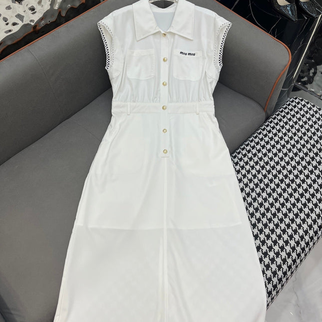 SLEEVELESS SHIRT DRESS – LONG LENGTH