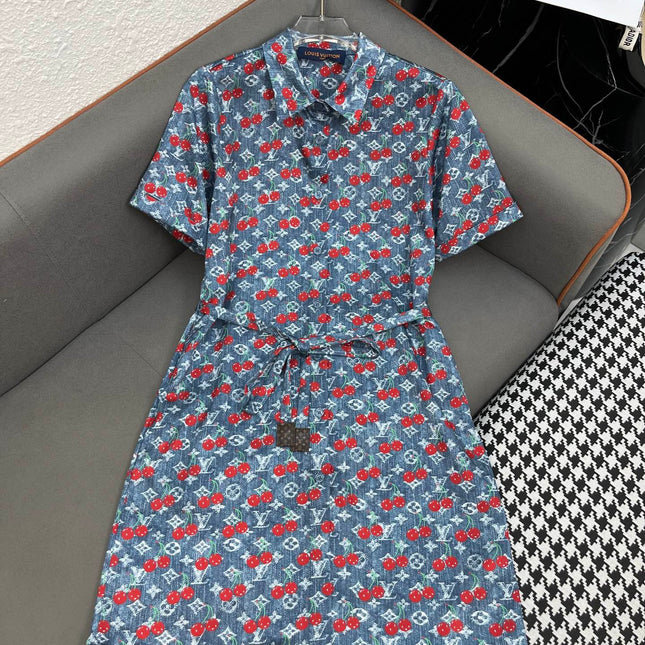 LV SHIRT DRESS CHERRY 25S IN POLYESTER 266624