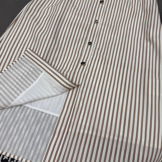 MM STRIPED LAPEL DRESS 25S IN POLYESTER 266615