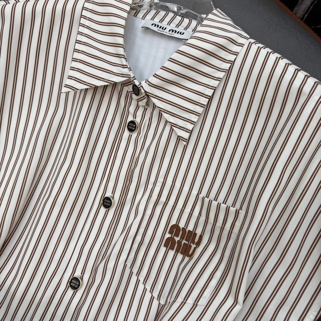 MM STRIPED LAPEL DRESS 25S IN POLYESTER 266615