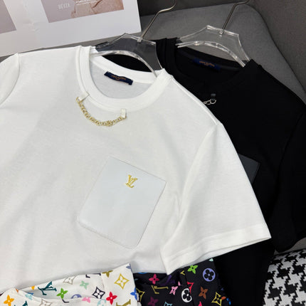 LV NEW T-SHIRT AND SHORTS SET WITH GOLD HARDWARE DETAILS